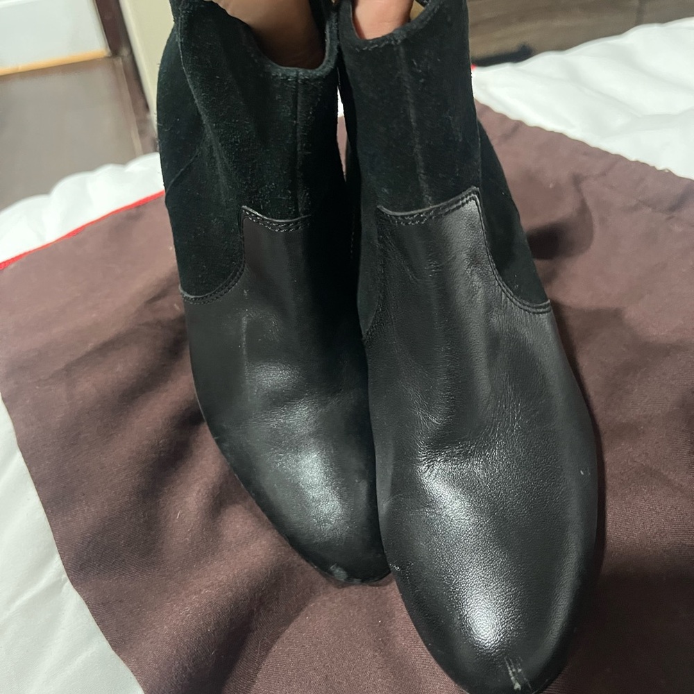 Coach Black Leather Ankle Boots
